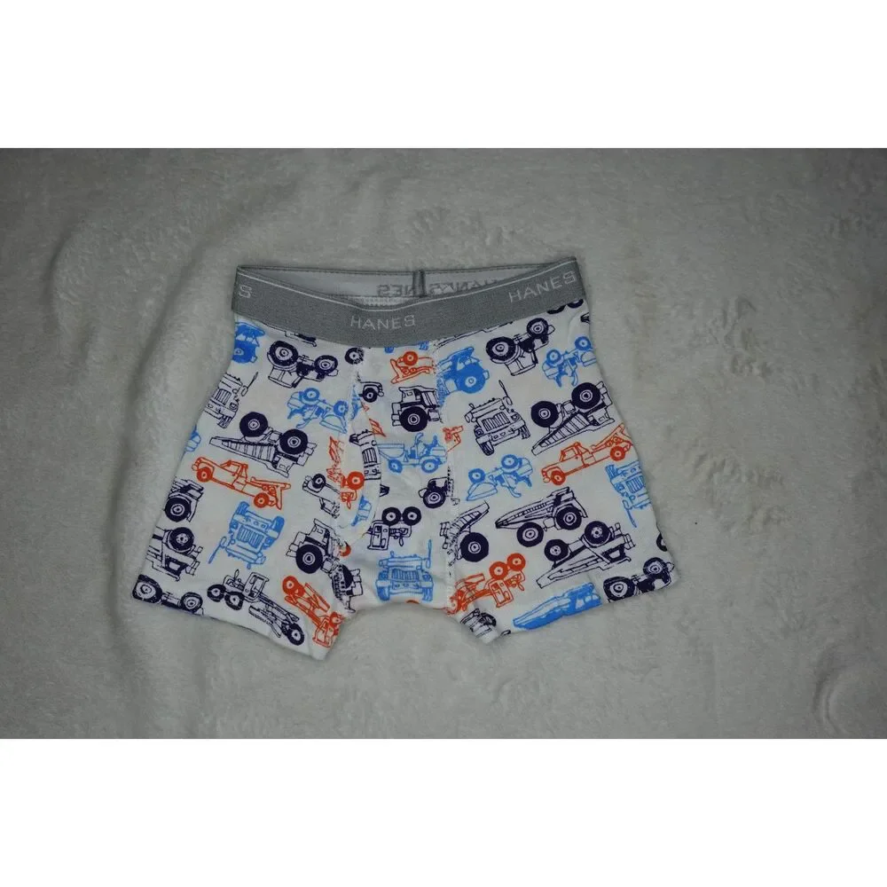Hanes Toddler Boys' Boxer Briefs 2T-3T: Cotton, Tagless, Cars Pattern + Solid